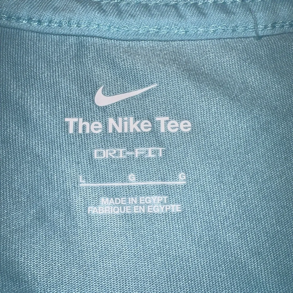 Nike Fly Just Do It T Shirt Women's Sz L Blue Dri-Fit Flaming Net Tee DM2569-482